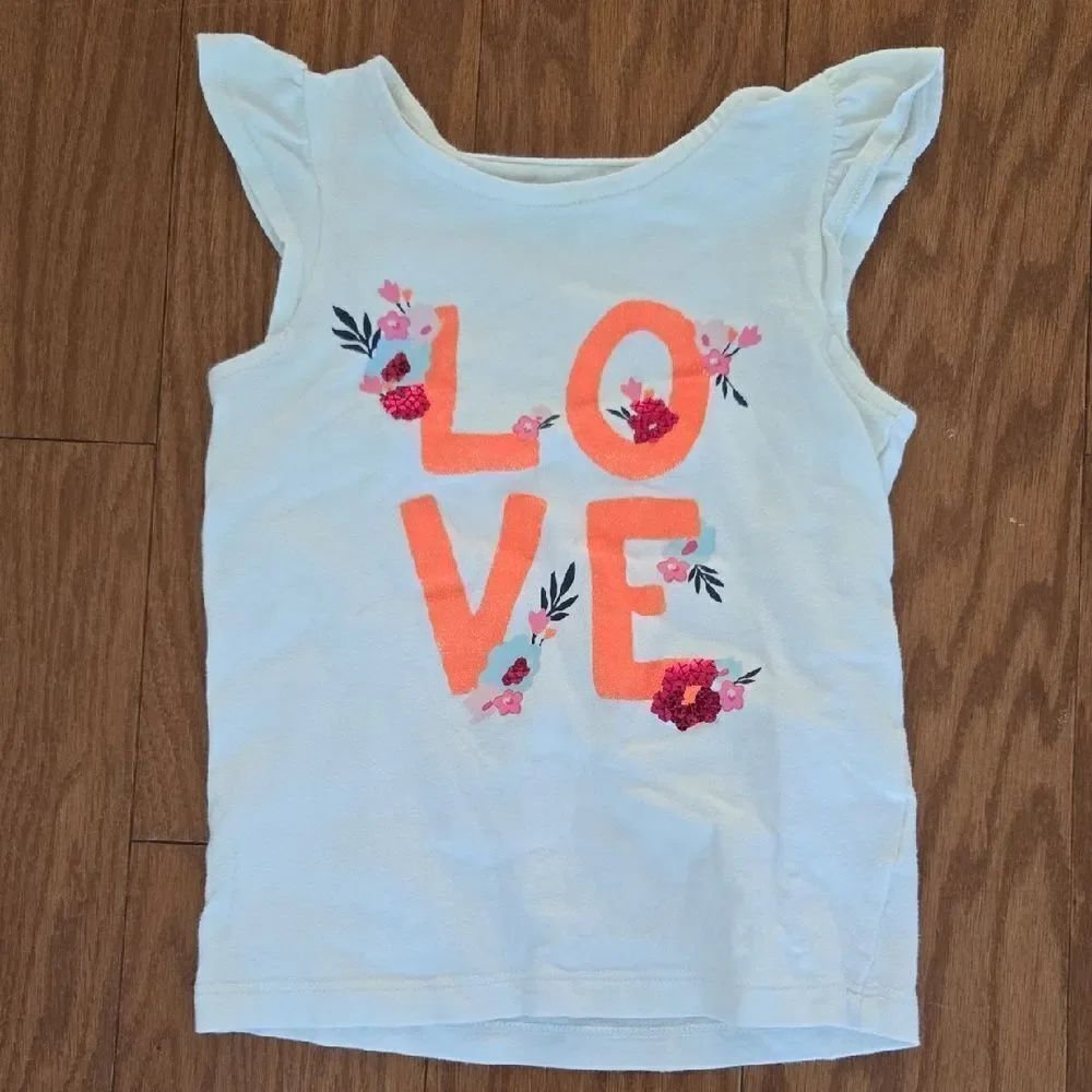 Crazy 8 White and Orange Short Sleeve Tee